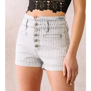 Anthropologie Pilcro and The Letterpress Railroad Stripe High Rise Slim Size 25